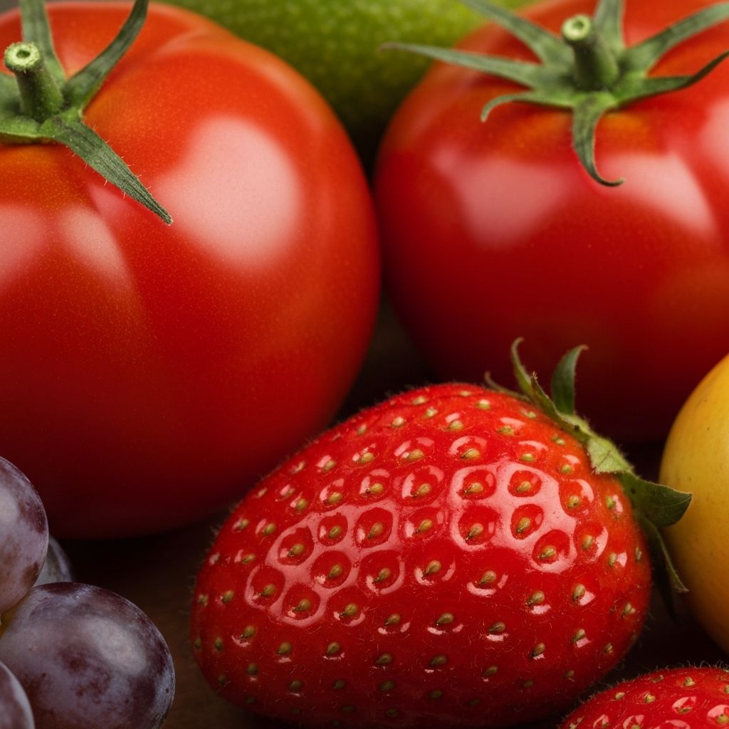 Close-up detailed view of colorful vegetables showing natural textures